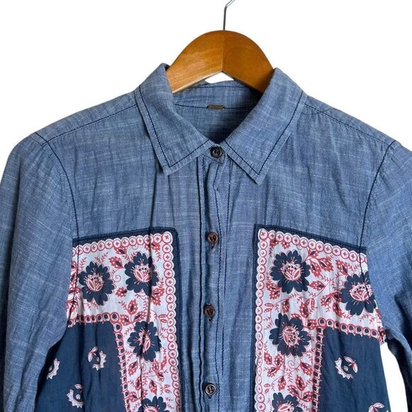 Free‎ people patterned button down shirt - Picture 2 of 6